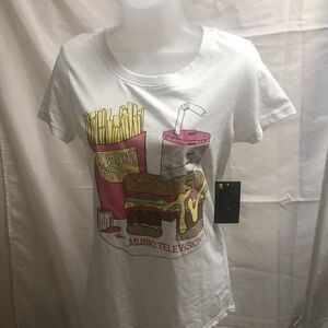 MTV T-shirt Hamburger Fast Food M NWT